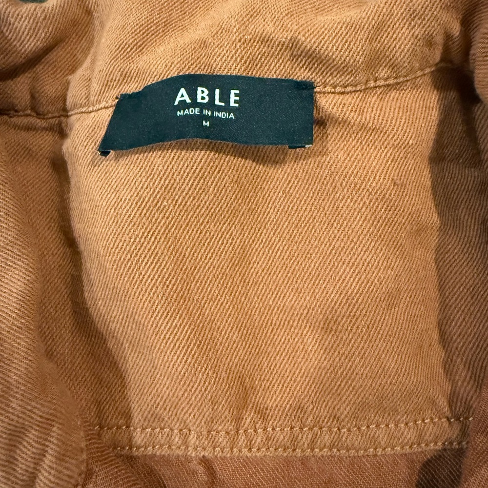ABLE Charlyn Linen Blend Button Up Utility Jumpsuit M - Picture 6 of 15